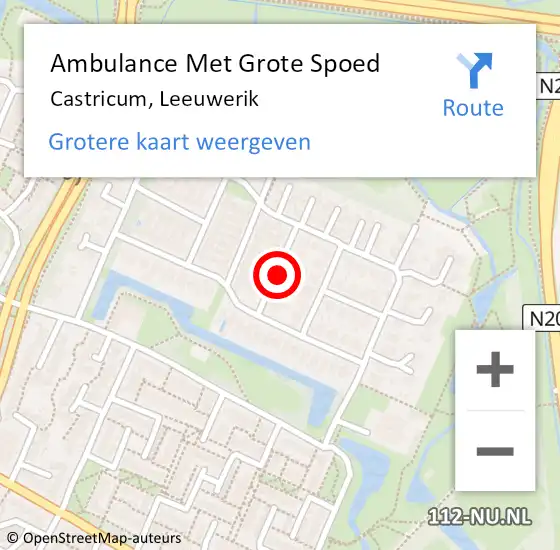 Locatie op kaart van de 112 melding: Ambulance Met Grote Spoed Naar Castricum, Leeuwerik op 12 mei 2020 08:39