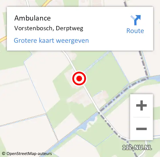 Locatie op kaart van de 112 melding: Ambulance Vorstenbosch, Derptweg op 12 mei 2020 08:40