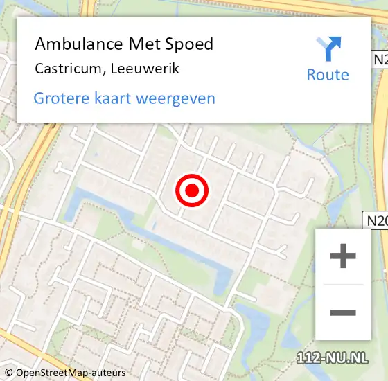 Locatie op kaart van de 112 melding: Ambulance Met Spoed Naar Castricum, Leeuwerik op 12 mei 2020 09:09