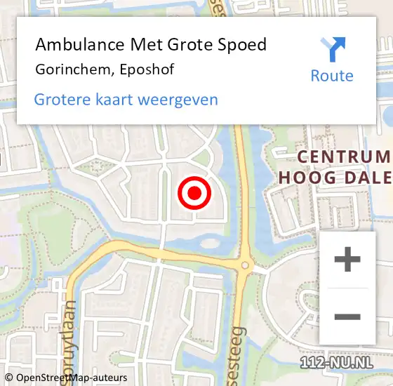 Locatie op kaart van de 112 melding: Ambulance Met Grote Spoed Naar Gorinchem, Eposhof op 12 mei 2020 09:49