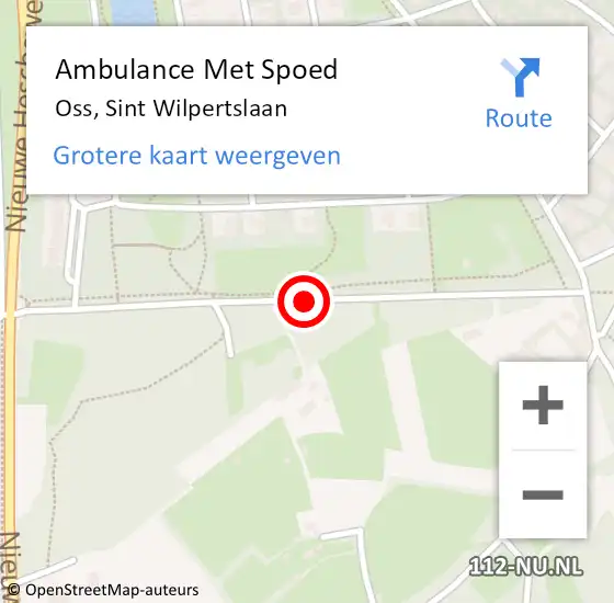 Locatie op kaart van de 112 melding: Ambulance Met Spoed Naar Oss, Sint Wilpertslaan op 12 mei 2020 10:27