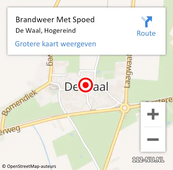 Locatie op kaart van de 112 melding: Brandweer Met Spoed Naar De Waal, Hogereind op 12 mei 2020 10:48