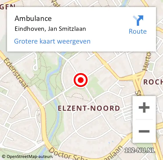 Locatie op kaart van de 112 melding: Ambulance Eindhoven, Jan Smitzlaan op 12 mei 2020 11:06