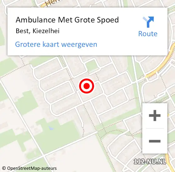 Locatie op kaart van de 112 melding: Ambulance Met Grote Spoed Naar Best, Kiezelhei op 12 mei 2020 12:22