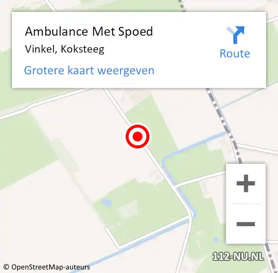 Locatie op kaart van de 112 melding: Ambulance Met Spoed Naar Vinkel, Koksteeg op 12 mei 2020 12:58