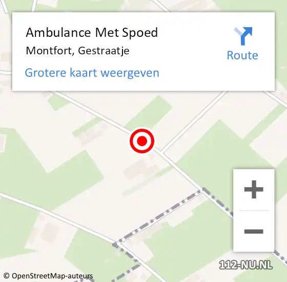 Locatie op kaart van de 112 melding: Ambulance Met Spoed Naar Montfort, Gestraatje op 12 mei 2020 13:22