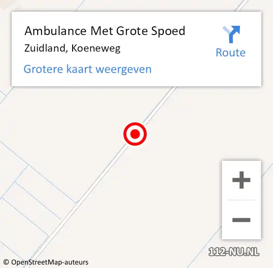 Locatie op kaart van de 112 melding: Ambulance Met Grote Spoed Naar Zuidland, Koeneweg op 12 mei 2020 15:38