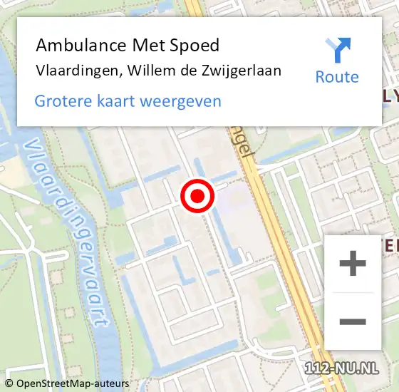 Locatie op kaart van de 112 melding: Ambulance Met Spoed Naar Vlaardingen, Willem de Zwijgerlaan op 12 mei 2020 16:21