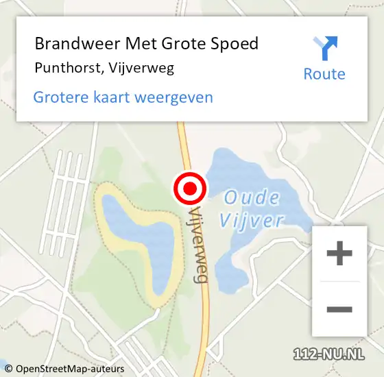 Locatie op kaart van de 112 melding: Brandweer Met Grote Spoed Naar Punthorst, Vijverweg op 12 mei 2020 16:49