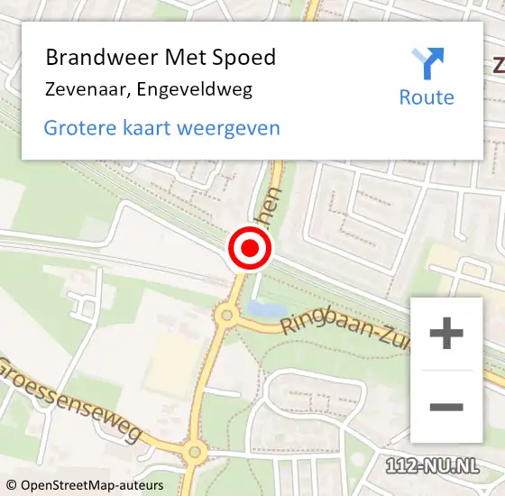 Locatie op kaart van de 112 melding: Brandweer Met Spoed Naar Zevenaar, Engeveldweg op 12 mei 2020 17:24