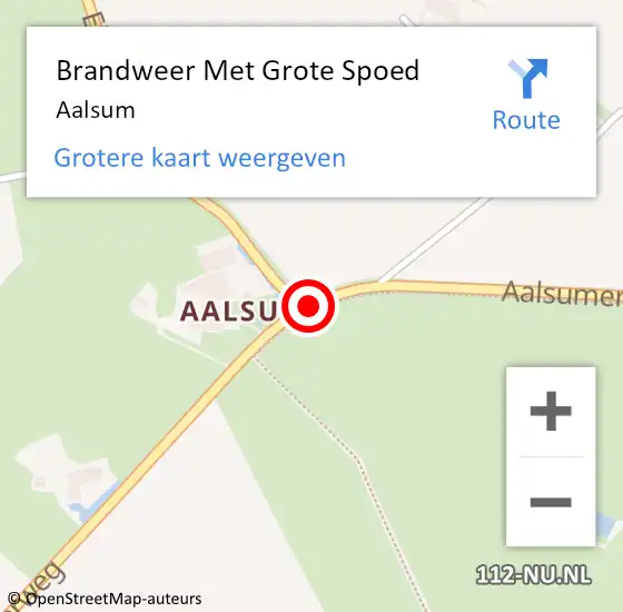 Locatie op kaart van de 112 melding: Brandweer Met Grote Spoed Naar Aalsum op 12 mei 2020 18:41