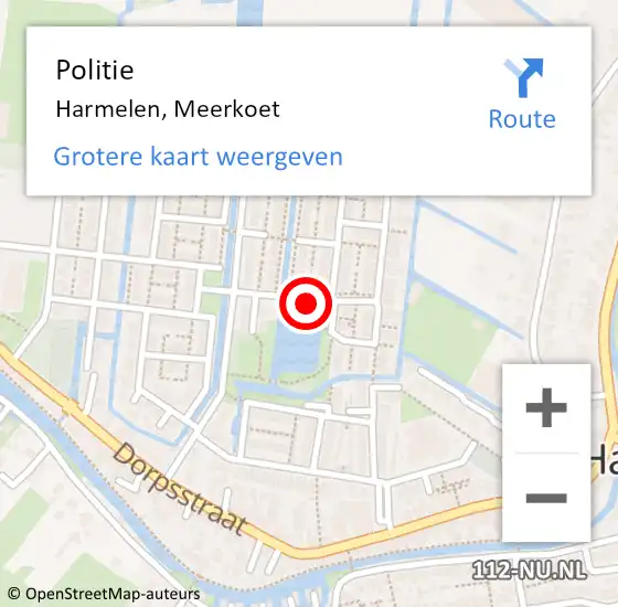 Locatie op kaart van de 112 melding: Politie Harmelen, Meerkoet op 12 mei 2020 19:00