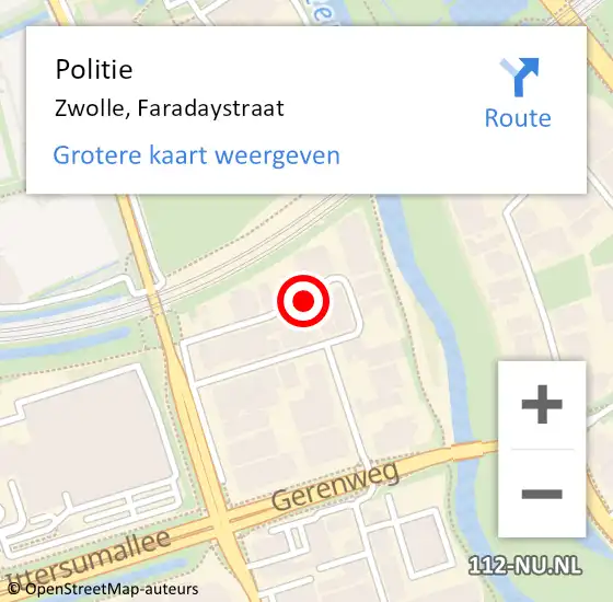 Locatie op kaart van de 112 melding: Politie Zwolle, Faradaystraat op 12 mei 2020 19:13