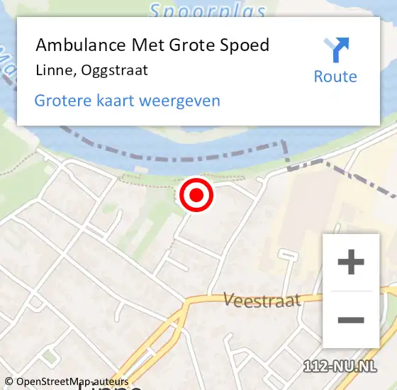 Locatie op kaart van de 112 melding: Ambulance Met Grote Spoed Naar Linne, Oggstraat op 12 mei 2020 20:17