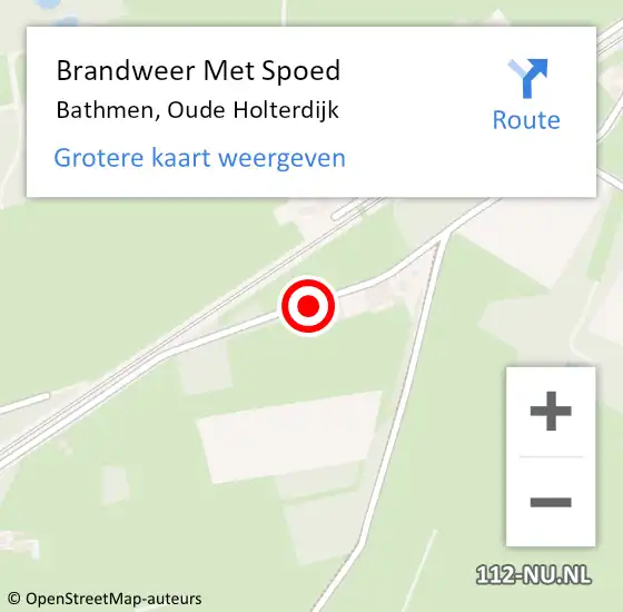 Locatie op kaart van de 112 melding: Brandweer Met Spoed Naar Bathmen, Oude Holterdijk op 6 mei 2014 14:22