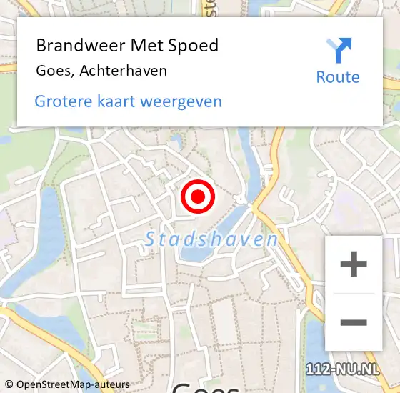 Locatie op kaart van de 112 melding: Brandweer Met Spoed Naar Goes, Achterhaven op 12 mei 2020 22:03