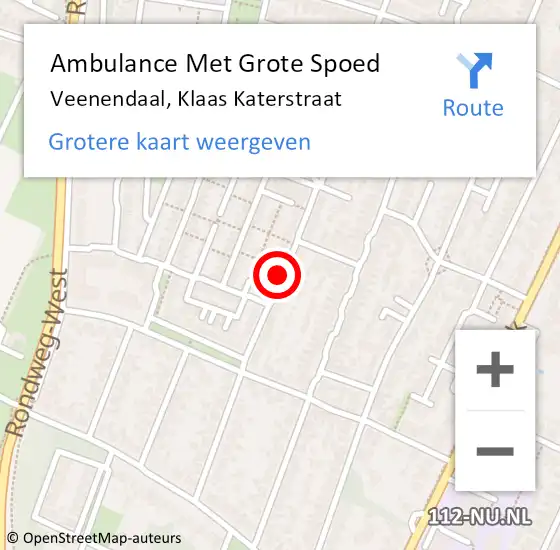 Locatie op kaart van de 112 melding: Ambulance Met Grote Spoed Naar Veenendaal, Klaas Katerstraat op 12 mei 2020 23:38