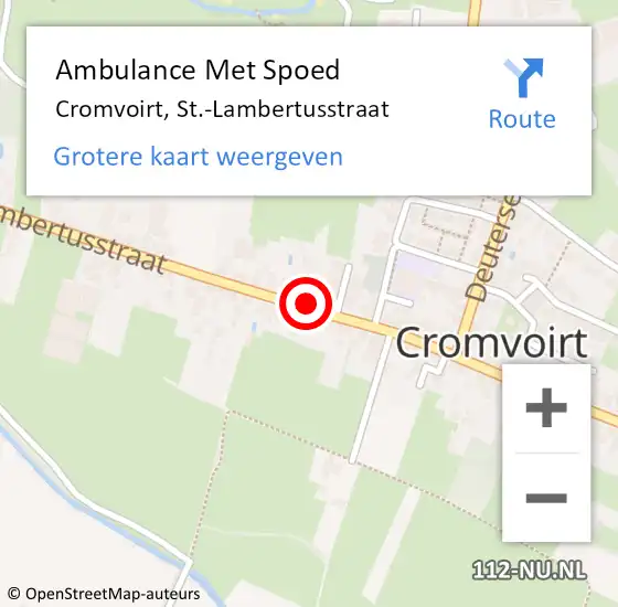 Locatie op kaart van de 112 melding: Ambulance Met Spoed Naar Cromvoirt, St.-Lambertusstraat op 13 mei 2020 00:18