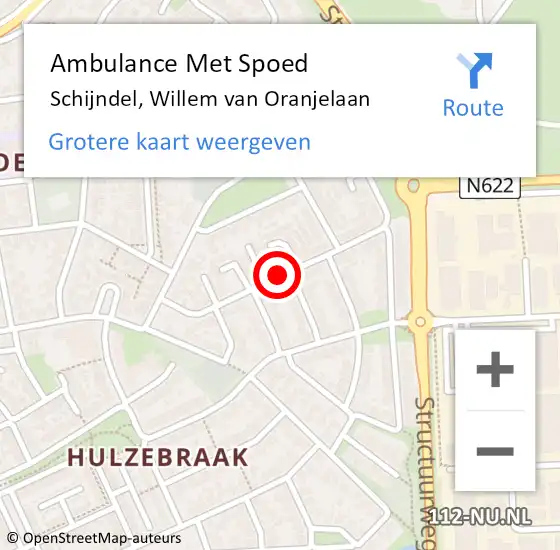 Locatie op kaart van de 112 melding: Ambulance Met Spoed Naar Schijndel, Willem van Oranjelaan op 13 mei 2020 01:14