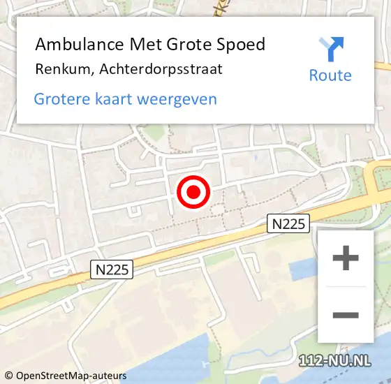 Locatie op kaart van de 112 melding: Ambulance Met Grote Spoed Naar Renkum, Achterdorpsstraat op 13 mei 2020 07:15