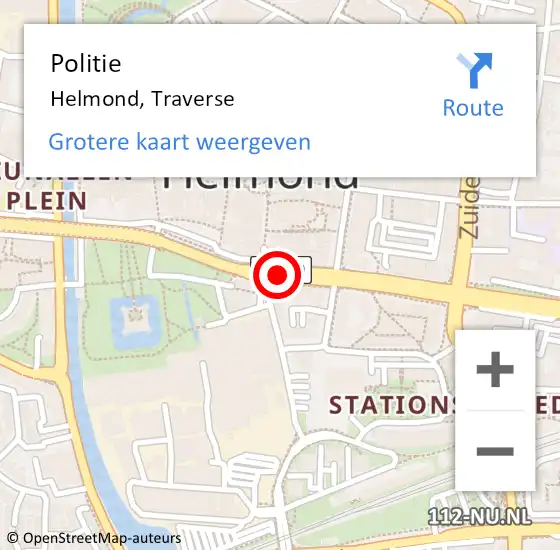 Locatie op kaart van de 112 melding: Politie Helmond, Traverse op 13 mei 2020 07:54