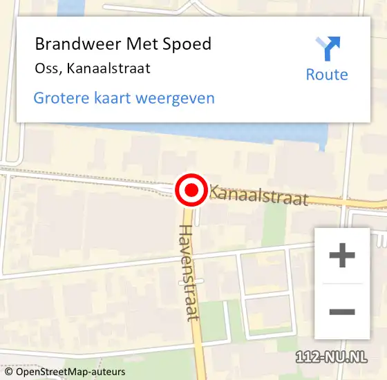 Locatie op kaart van de 112 melding: Brandweer Met Spoed Naar Oss, Kanaalstraat op 13 mei 2020 10:25