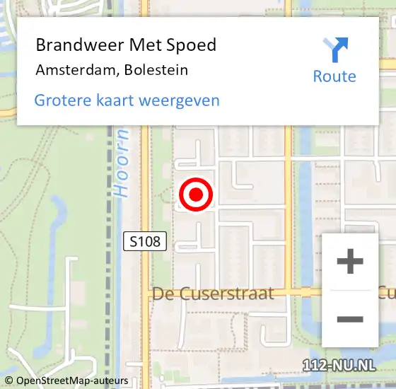 Locatie op kaart van de 112 melding: Brandweer Met Spoed Naar Amsterdam, Bolestein op 13 mei 2020 10:41