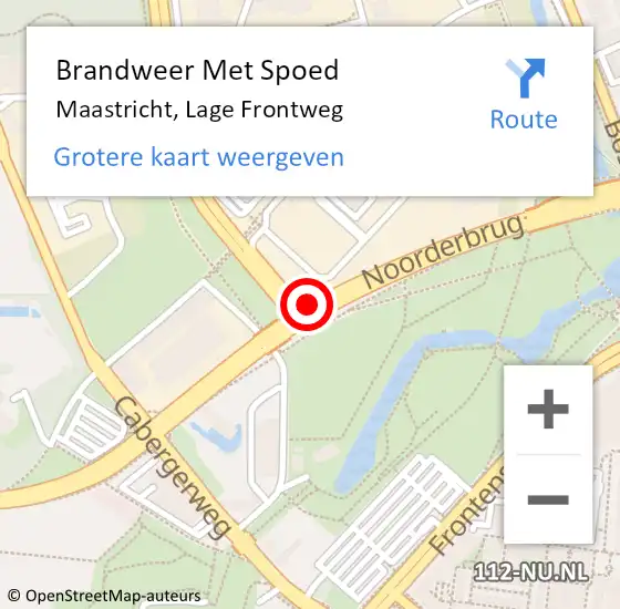 Locatie op kaart van de 112 melding: Brandweer Met Spoed Naar Maastricht, Lage Frontweg op 13 mei 2020 13:40