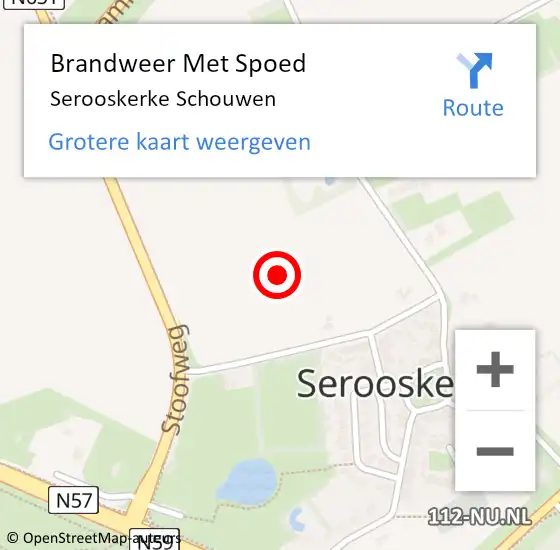 Locatie op kaart van de 112 melding: Brandweer Met Spoed Naar Serooskerke Schouwen op 13 mei 2020 15:03