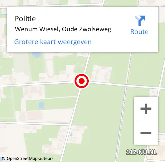 Locatie op kaart van de 112 melding: Politie Wenum Wiesel, Oude Zwolseweg op 13 mei 2020 17:06