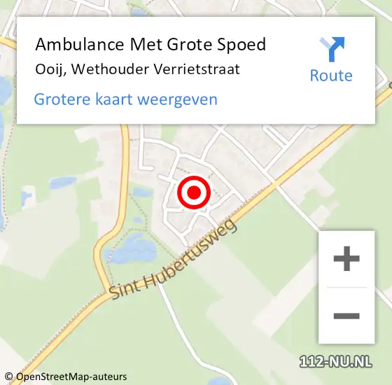 Locatie op kaart van de 112 melding: Ambulance Met Grote Spoed Naar Ooij, Wethouder Verrietstraat op 13 mei 2020 18:14