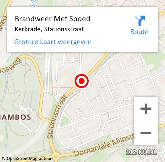 Locatie op kaart van de 112 melding: Brandweer Met Spoed Naar Kerkrade, Stationsstraat op 13 mei 2020 19:26
