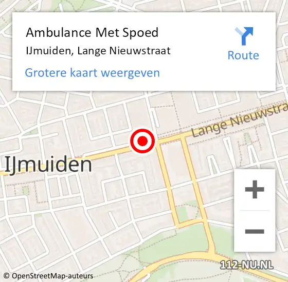 Locatie op kaart van de 112 melding: Ambulance Met Spoed Naar IJmuiden, Lange Nieuwstraat op 13 mei 2020 21:24