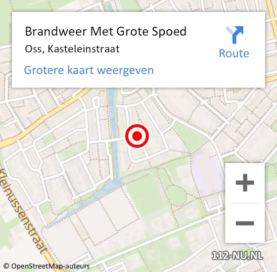 Locatie op kaart van de 112 melding: Brandweer Met Grote Spoed Naar Oss, Kasteleinstraat op 13 mei 2020 21:51