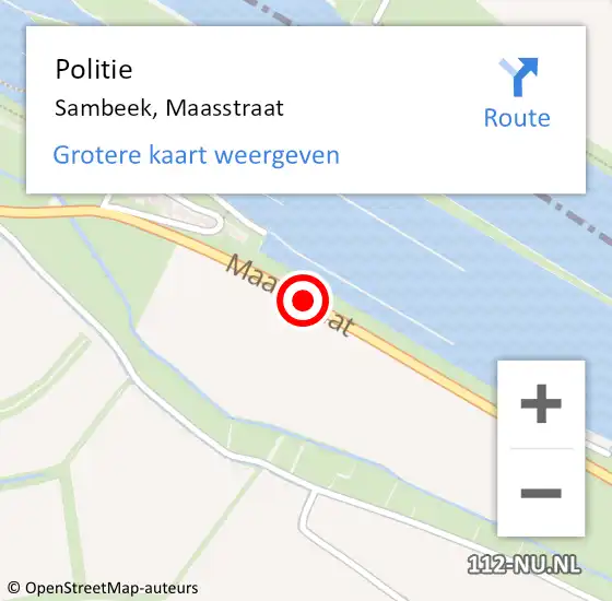 Locatie op kaart van de 112 melding: Politie Sambeek, Maasstraat op 14 mei 2020 03:11