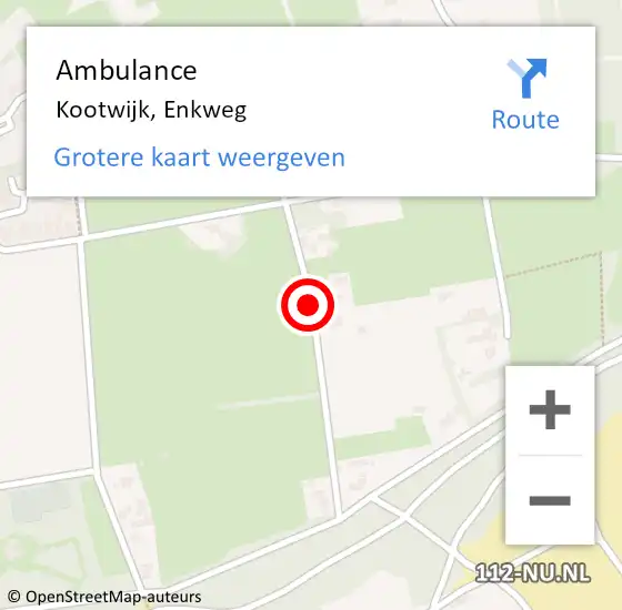 Locatie op kaart van de 112 melding: Ambulance Kootwijk, Enkweg op 14 mei 2020 08:42