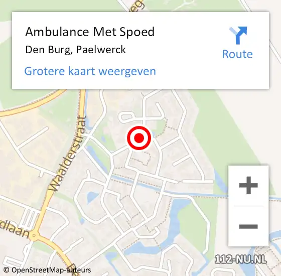 Locatie op kaart van de 112 melding: Ambulance Met Spoed Naar Den Burg, Paelwerck op 14 mei 2020 09:29