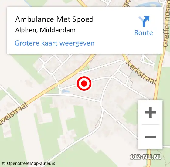 Locatie op kaart van de 112 melding: Ambulance Met Spoed Naar Alphen, Middendam op 14 mei 2020 11:01