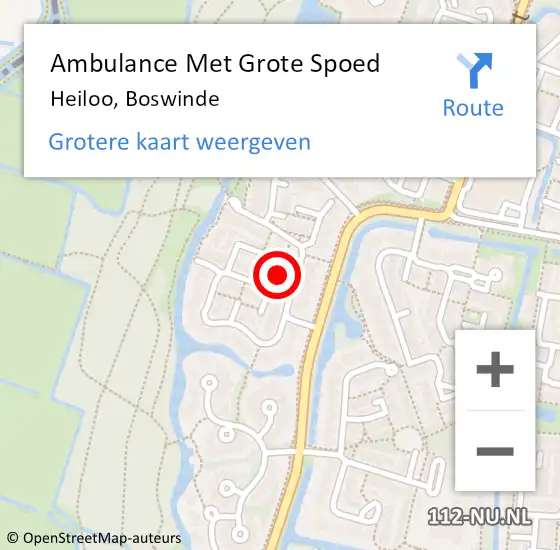 Locatie op kaart van de 112 melding: Ambulance Met Grote Spoed Naar Heiloo, Boswinde op 14 mei 2020 11:52