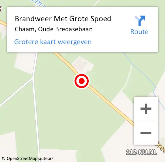 Locatie op kaart van de 112 melding: Brandweer Met Grote Spoed Naar Chaam, Oude Bredasebaan op 14 mei 2020 12:13