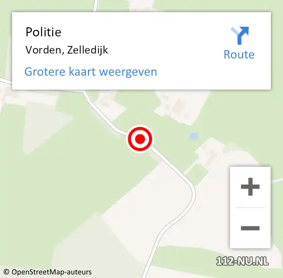 Locatie op kaart van de 112 melding: Politie Vorden, Zelledijk op 14 mei 2020 13:25