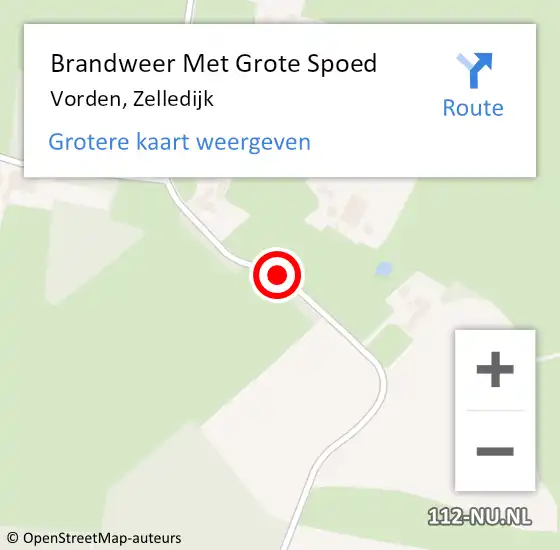 Locatie op kaart van de 112 melding: Brandweer Met Grote Spoed Naar Vorden, Zelledijk op 14 mei 2020 13:25