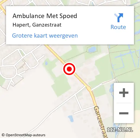 Locatie op kaart van de 112 melding: Ambulance Met Spoed Naar Hapert, Ganzestraat op 14 mei 2020 14:03