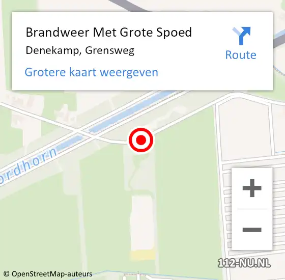 Locatie op kaart van de 112 melding: Brandweer Met Grote Spoed Naar Denekamp, Grensweg op 14 mei 2020 15:00