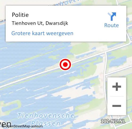 Locatie op kaart van de 112 melding: Politie Tienhoven Ut, Dwarsdijk op 14 mei 2020 15:03