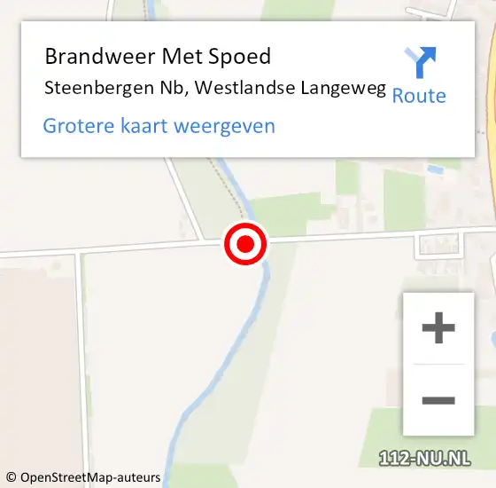 Locatie op kaart van de 112 melding: Brandweer Met Spoed Naar Steenbergen Nb, Westlandse Langeweg op 14 mei 2020 15:03