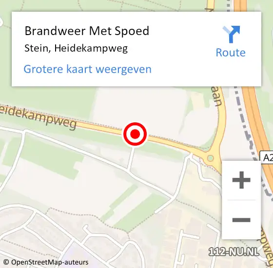 Locatie op kaart van de 112 melding: Brandweer Met Spoed Naar Stein, Heidekampweg op 14 mei 2020 17:26