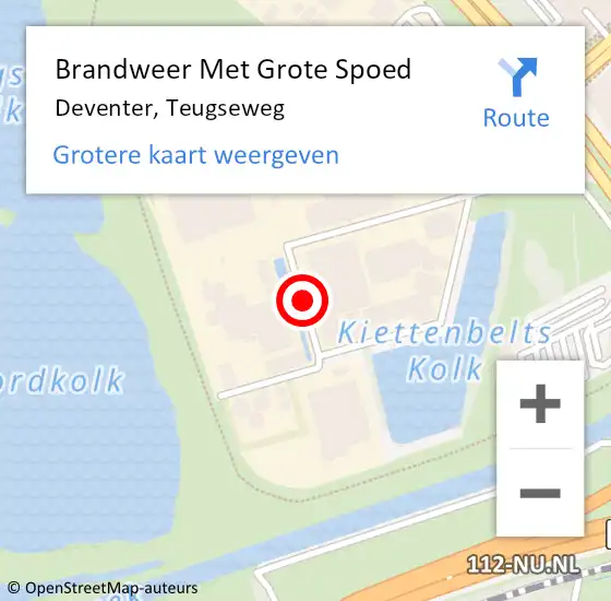 Locatie op kaart van de 112 melding: Brandweer Met Grote Spoed Naar Deventer, Teugseweg op 14 mei 2020 18:48