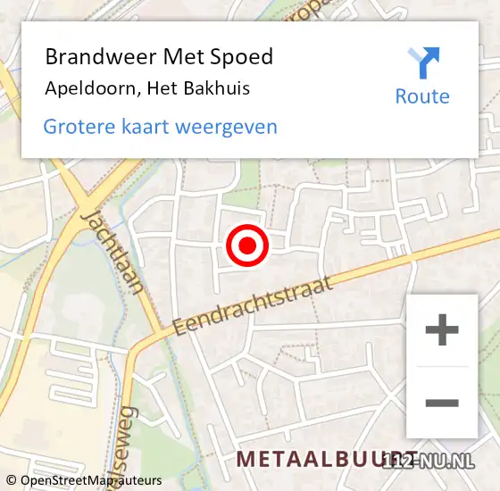 Locatie op kaart van de 112 melding: Brandweer Met Spoed Naar Apeldoorn, Het Bakhuis op 14 mei 2020 18:51