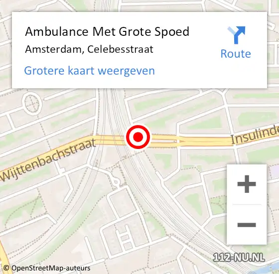 Locatie op kaart van de 112 melding: Ambulance Met Grote Spoed Naar Amsterdam, Celebesstraat op 14 mei 2020 19:06